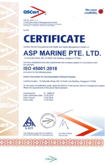 ISO 45001:2018 Certificate